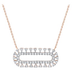 TJD Collier à barres horizontales en or rose 14 carats avec diamant taille brillant de 0,50 carat