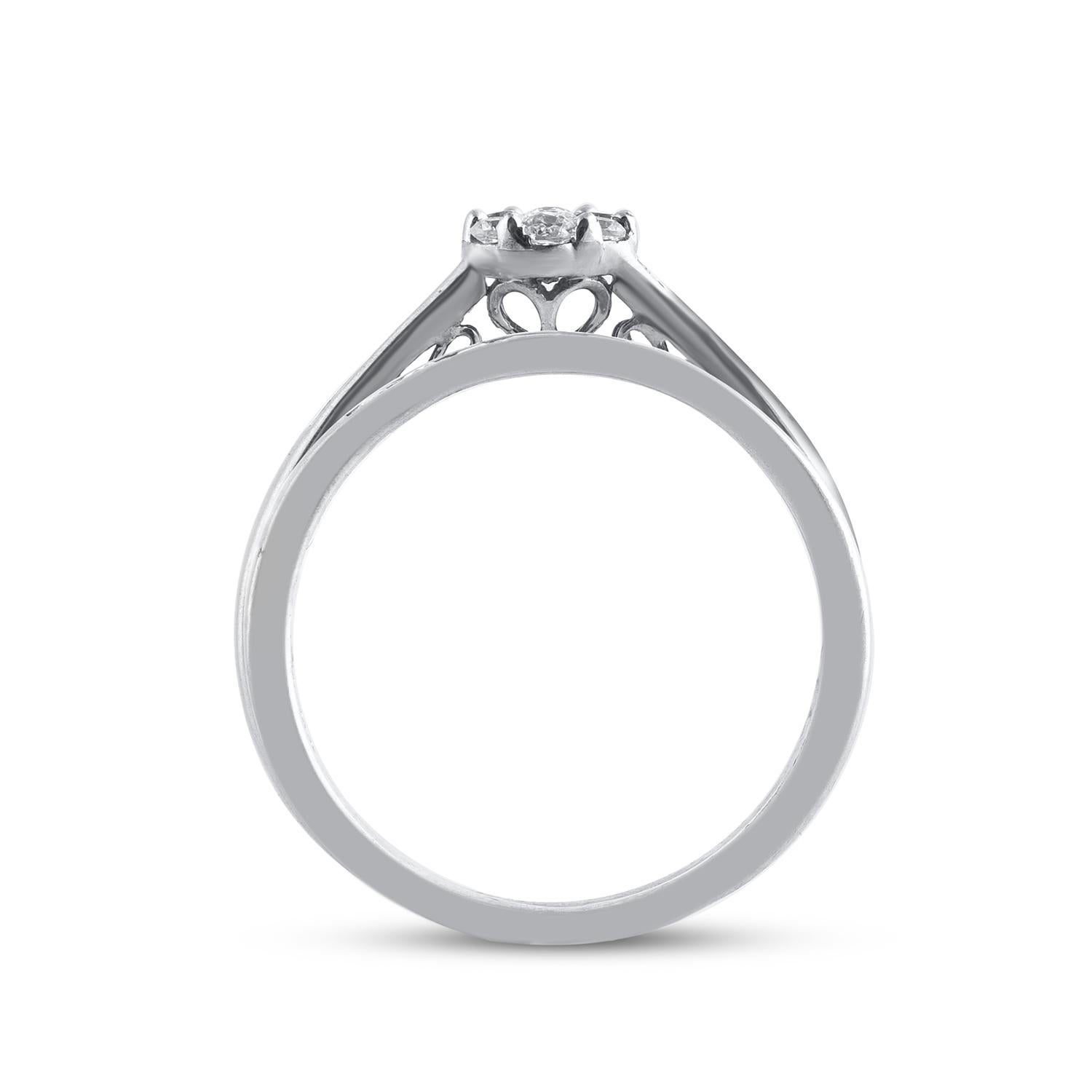Women's TJD 0.50 Carat Brilliant Cut Diamond 14KT White Gold Wedding Bridal Ring Set For Sale