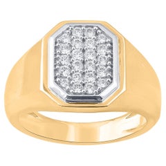 TJD 0.50 Carat Brilliant Cut Diamond 14 Karat Yellow Gold Men's Wedding Ring