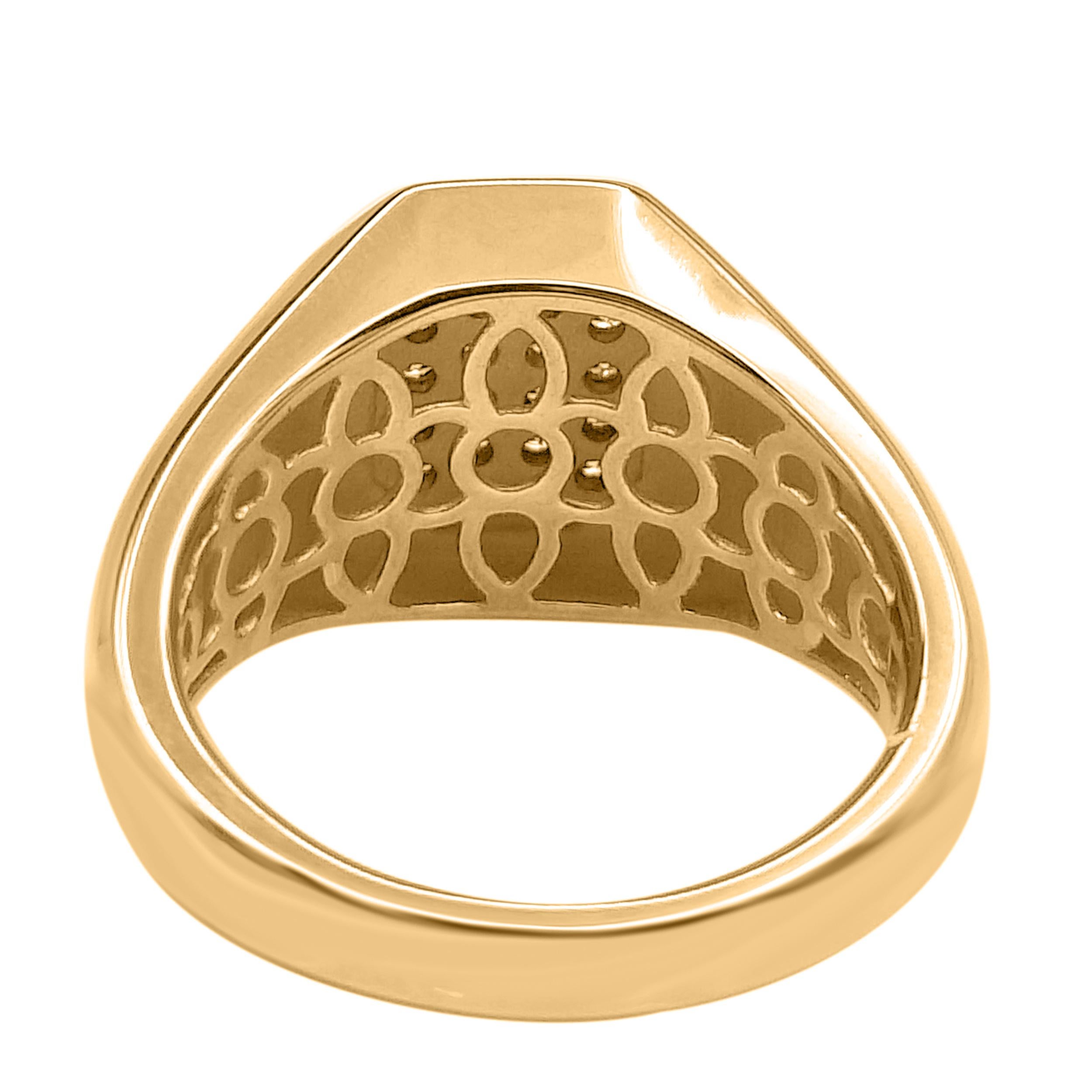 Taille brillant TJD 0.50 Carat Brilliant Cut Diamond 18 Karat Yellow Gold Men's Wedding Ring en vente