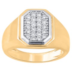 TJD 0,50 Karat Brillantschliff Diamant 18 Karat Gelbgold Herren-Hochzeitsring