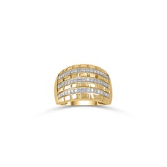 TJD 0.50 Carat Diamond 10 Karat Yellow Gold Textured Beautiful Wedding Ring