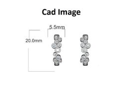 TJD Pendientes Abrazadera Zig Zag con Diamante de 0,50 Quilates y Oro Blanco de 14 Kilates engastados en bisel