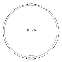 Pendentif Infinity en or blanc 14 carats avec diamant de 0,50 carat TJD avec chaîne de 18 pouces