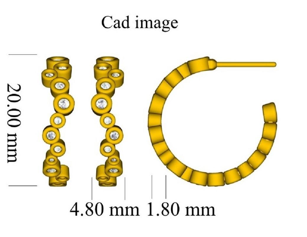 Un plaisir étincelant, ces boucles d'oreilles en diamant s'adaptent à son esthétique charmante. La monture est ornée de 32 diamants ronds de taille brillant sertis en chaton, de couleur H-I et d'une pureté I2. Captivante avec 0,50 carat, elle est