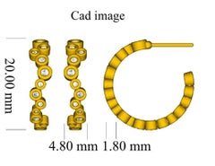 TJD 0.50 Carat Diamond 14 Karat Yellow Gold Bezel Set J-Hoop Earrings