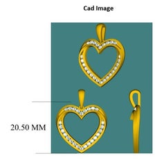 TJD 0.50 Carat Diamond 14 Karat Yellow Gold Heart Pendant with 18 inch chain