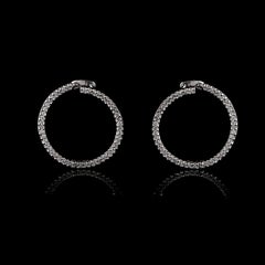 TJD 0.50 Carat Diamond 18 Karat White Gold  Twist Hoop Earrings
