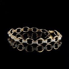 TJD 0.50 Carat Diamond 18 Karat Yellow Gold Interlinked Bracelet