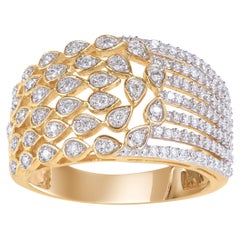 Bague de fiançailles en or jaune 14 carats avec diamant naturel de 0,50 carat TJD