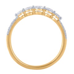 Alliance en or jaune 14 carats avec diamants naturels de 0,50 carat TJD