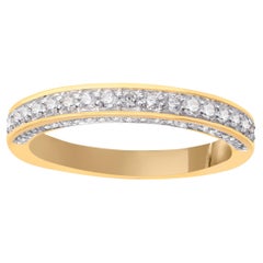 TJD 0,50 Karat natürlicher Diamant 18 Karat Gelbgold Jahrestag/Ehering