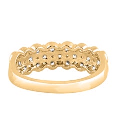 TJD 0,50 Karat natürlicher Diamant Jahrestag-Ring aus 14 Karat Gelbgold
