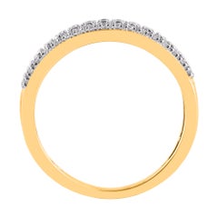 TJD 0.50 Ct Diamond Multi-Row Wedding Band Ring in 14K Yellow Gold