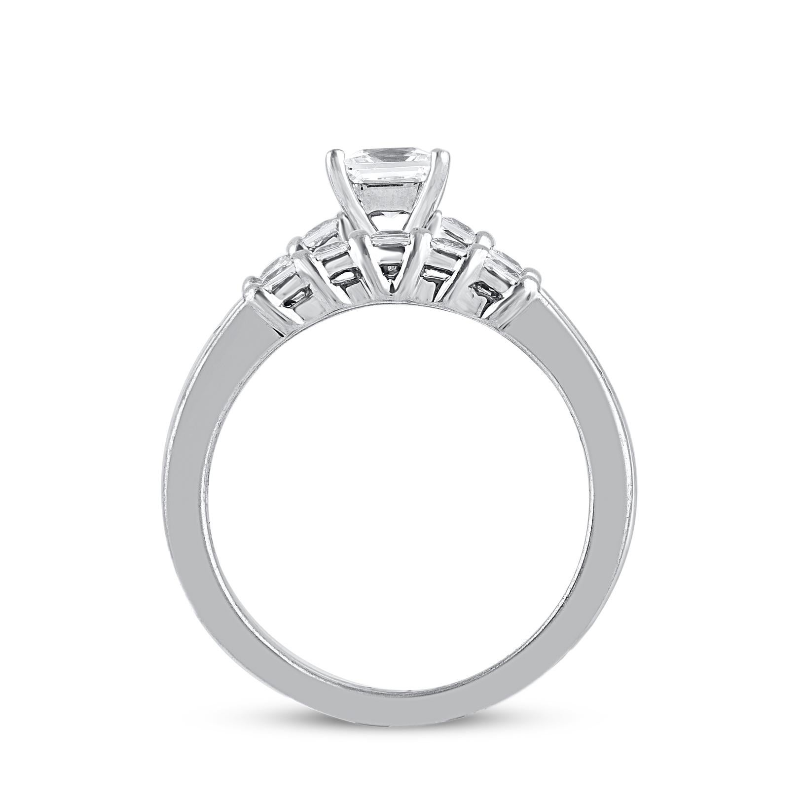 TJD 0,50 quilates Diamante natural talla redonda Oro blanco Juego de cinco anillos de novia en Nuevo estado para la venta en New York, NY
