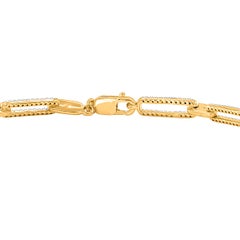 TJD 0,50 Karat natürlicher runder Diamant 18KT Gelbgold Papier-Clip-Gliederarmband