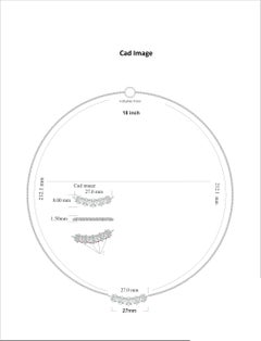 TJD 0.50 Carat Round and Baguette Diamond 14 Karat White Gold Curve Bar Necklace