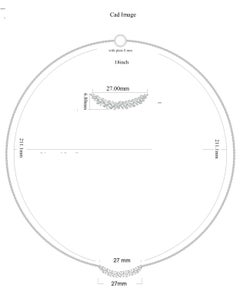 TJD 0.50 Carat Round and Baguette Diamond 14 Karat White Gold Curve Bar Necklace