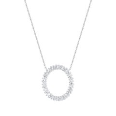 TJD 0.50 Carat Round & Baguette Cut Diamond Eternity Pendant in 18KT White Gold