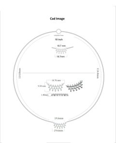 TJD 0.50 Carat Round & Baguette Diamond 14 Karat White Gold Bar Curve Necklace