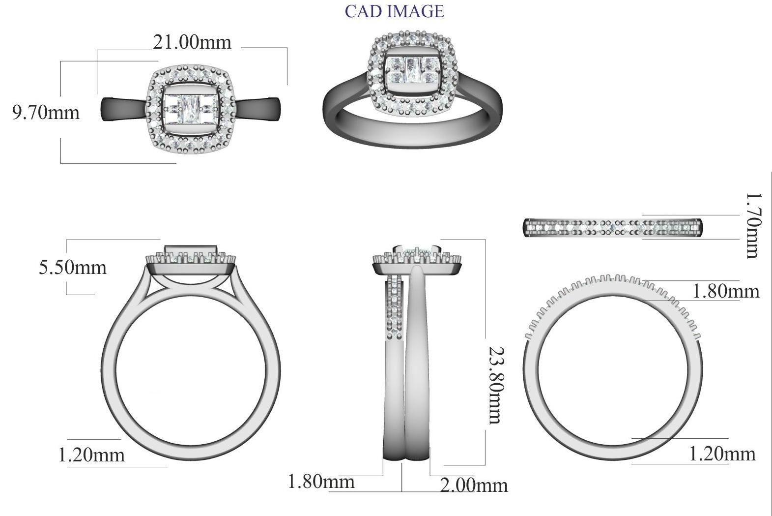 This Multi Diamond Wedding Band Ring is Accentuated with 102 brilliant round and 31 round 1 baguette and 4 princess diamonds beautifully set in pave and stackable prong setting. The total diamond weight is 1.00 Carat and H-I color I2 Clarity.
