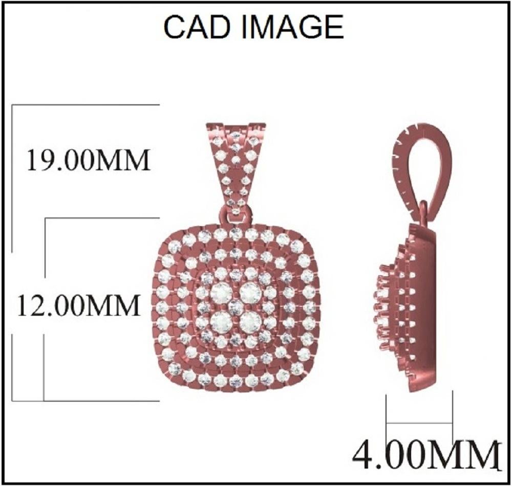 Perché confondersi quando puoi distinguerti con questo bellissimo ciondolo di design tempestato di diamanti. Il pendente è realizzato in oro rosa da 14 carati e presenta 95 diamanti rotondi incastonati in micropunte e griffe; il colore H. H. e la