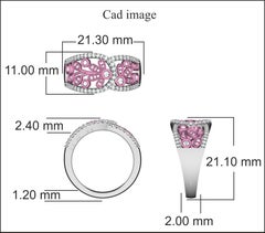TJD 0.50 Carat Round Diamond 14 Karat Two-Tone Gold Fashion Engagement Band Ring
