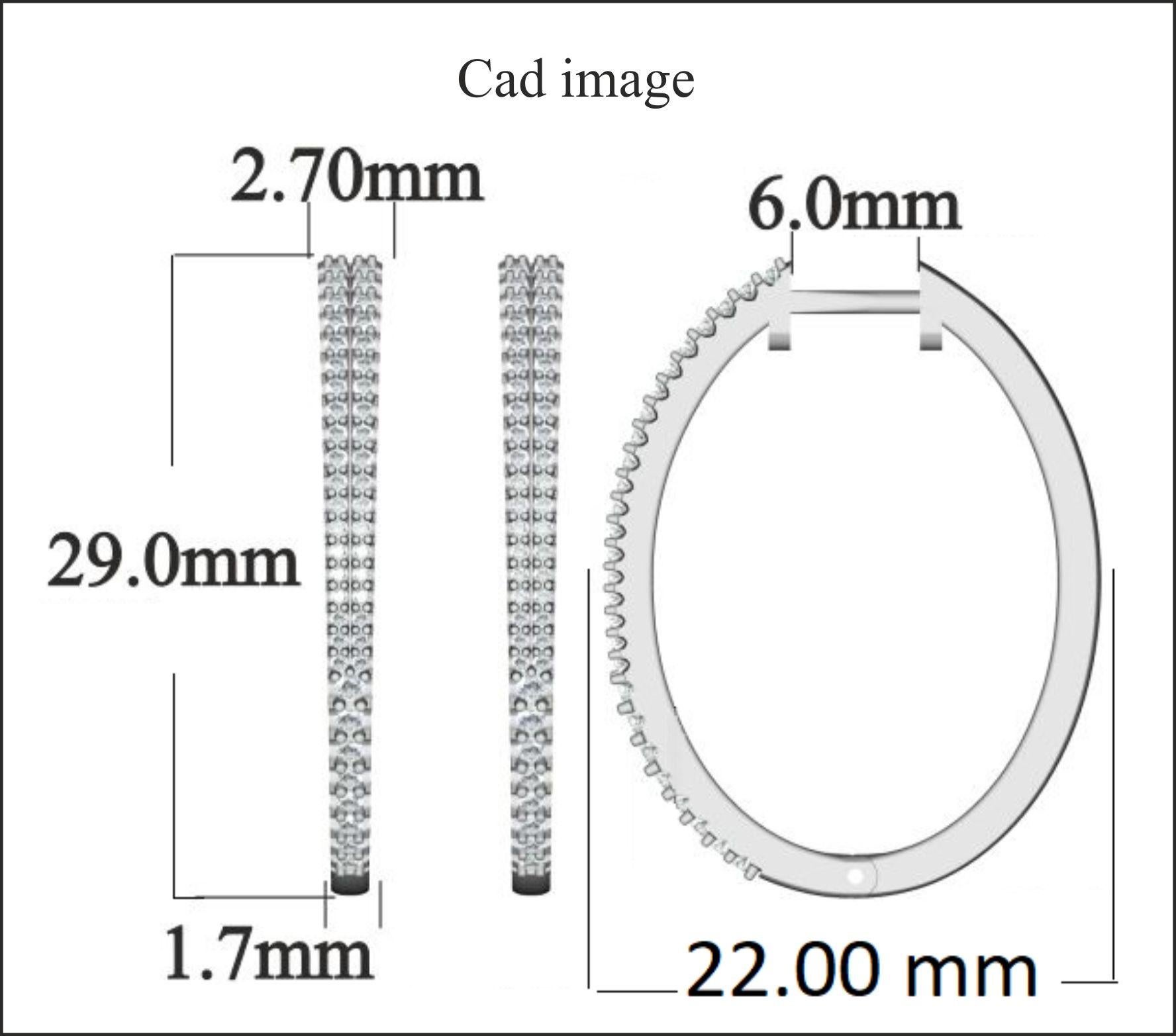 Bring charm to your look with this diamond hoop earrings. The earrings is crafted from 14-karat white gold and features Round-92 Natural white diamond set in stackable prong setting, shines in H-I color I2 clarity. A high polish finish complete the