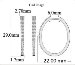 TJD 0,50 Karat Runder Diamant 14 Karat Weißgold Classic Hoop Huggie Ohrringe