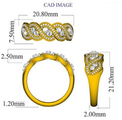 TJD 0,50 Karat runder Diamant 14 Karat Weißgold Verlobungsring mit Verlobungsring
