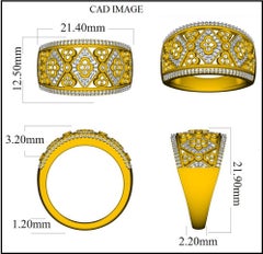TJD 0.50 Carat Round Diamond 14 Karat White Gold Vintage Wedding Band Ring
