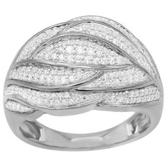 Alliance à la mode en or blanc 14 carats avec diamants ronds de 0,50 carat TJD