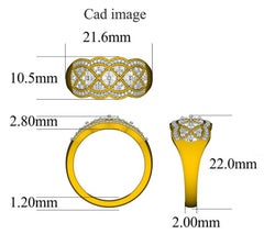 TJD 0.50 Carat Round Diamond 14 Karat White Gold Wedding Band Ring