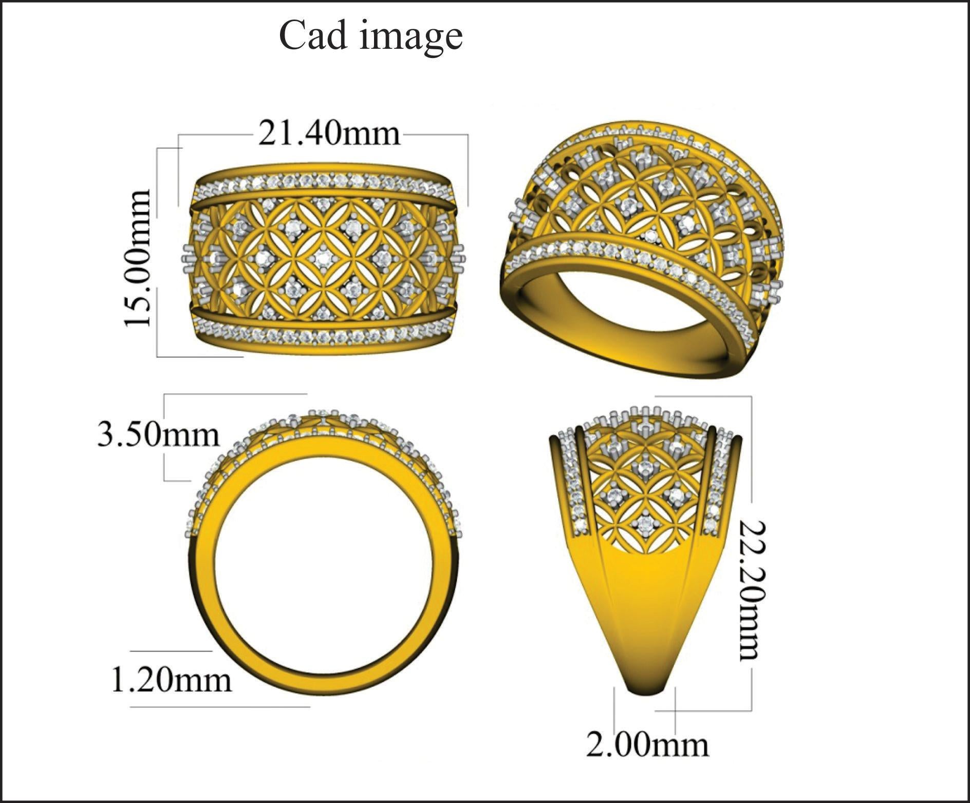 Exquisite 14K yellow gold 0.50 carat diamond Dome Fashion Ring. Expertly Crafted of sparkling 14 karat yellow gold in high polish finish and set with 67 sparkling round diamond set in channel and prong setting, We only use 100% natural and conflict
