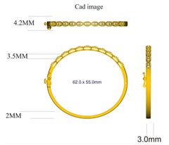 Bracelet design infini en or jaune 14 carats avec diamants ronds de 0,50 carat TJD