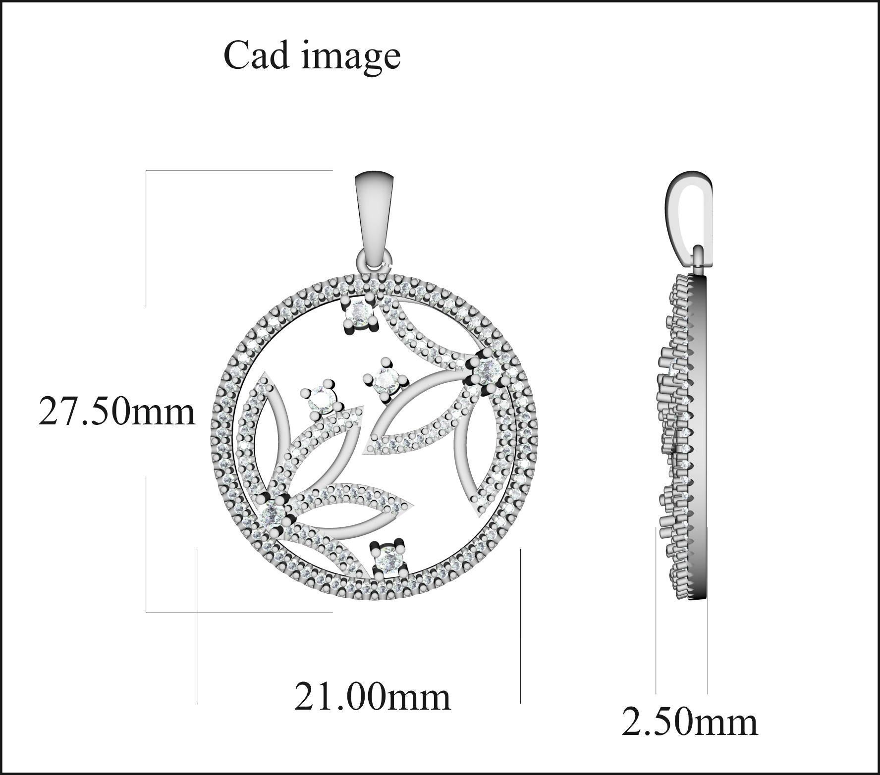 Complement your style with this designer floral diamond pendant and watch the compliments pour in. Glitters with 124 round diamond set in prong setting and crafted by our in-house experts in 14 karat yellow gold. The total diamond weight is 0.50