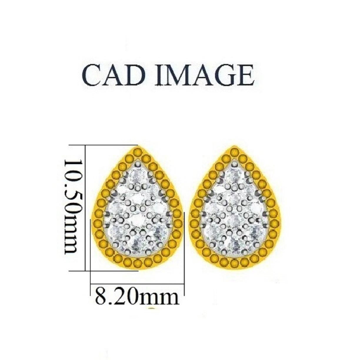 Honorez les femmes que vous aimez avec ce clou d'oreille en diamant de créateur, réalisé avec expertise en or jaune 14 carats de 0,50 carat et orné de 28 diamants ronds montés en serti clos. Cette boucle d'oreille est dotée d'une finition polie et