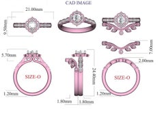 TJD 0.50 Carat Round Diamond 18 Karat Rose Gold Vintage Stackable Bridal Set