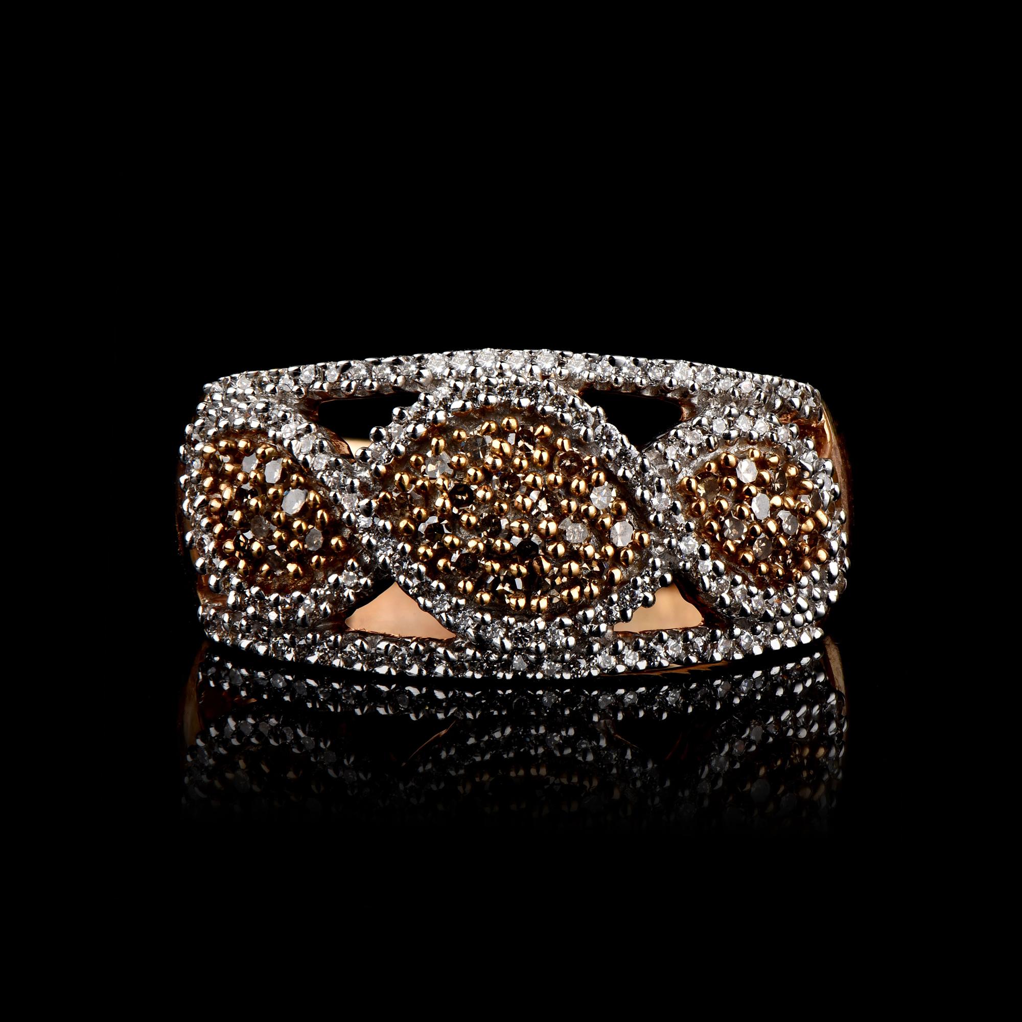 mens cognac diamond ring