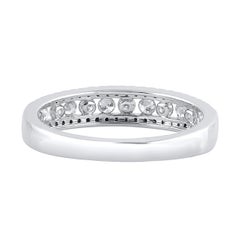 TJD 0.50 Carat White & Treated Black Diamond 14 Karat Gold Stackable Band Ring