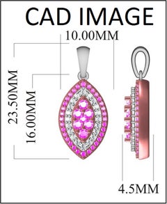 TJD 0.50Ct Nat. Pink Rosé & Weißer Diamant 18KT Rose Gold Marquise Form Anhänger