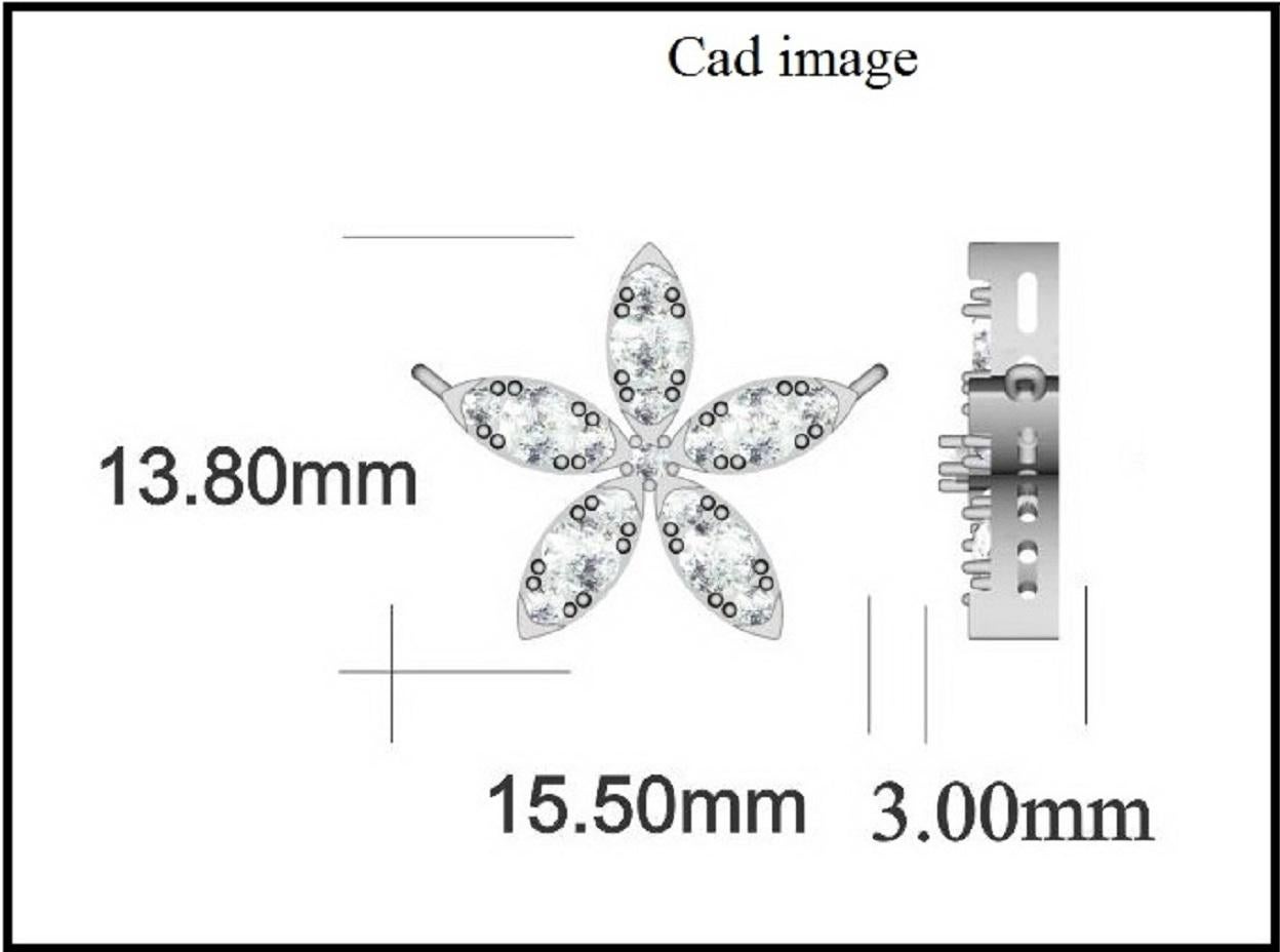 Accessorio femminile dal design floreale, questo ciondolo con diamante si adatta a qualsiasi abbigliamento. Realizzato dai nostri abili artigiani in oro bianco 14 carati e tempestato di 16 diamanti tondi e brillanti incastonati. Il peso totale del