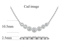 TJD Collar en racimo de siete piedras con diamantes redondos de 0,66 quilates y oro blanco de 18 quilates