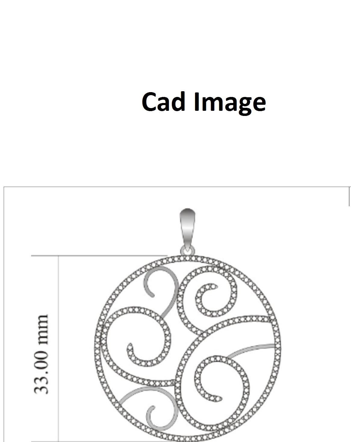Art déco Pendentif circulaire spectaculaire filigrane en or jaune 14 carats avec diamants de 0,70 carat TJD en vente