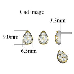 TJD 0.75 Carat Brilliant Cut 14 Karat White Gold Teardrop Diamond Stud Earrings
