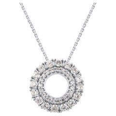 TJD 0,75 Karat Diamant im Brillantschliff 14KT Gold Eternity Circle Anhänger Halskette