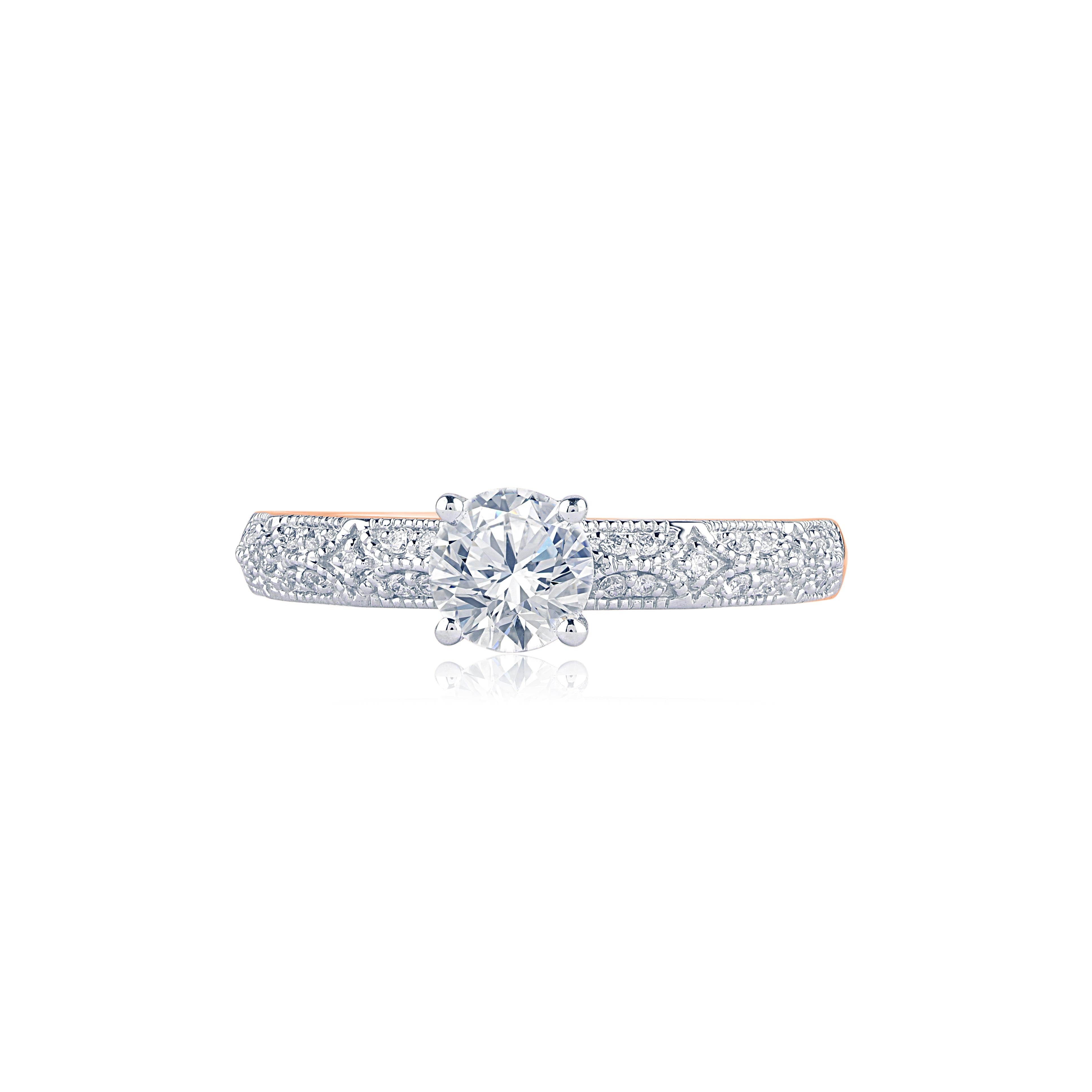 Truly exquisite, this diamond anniversary ring is sure to be admired for the inherent classic beauty and elegance within its design. These ring is crafted in 14KT white gold, and studded with 29 brilliant cut natural diamonds in prong setting. The