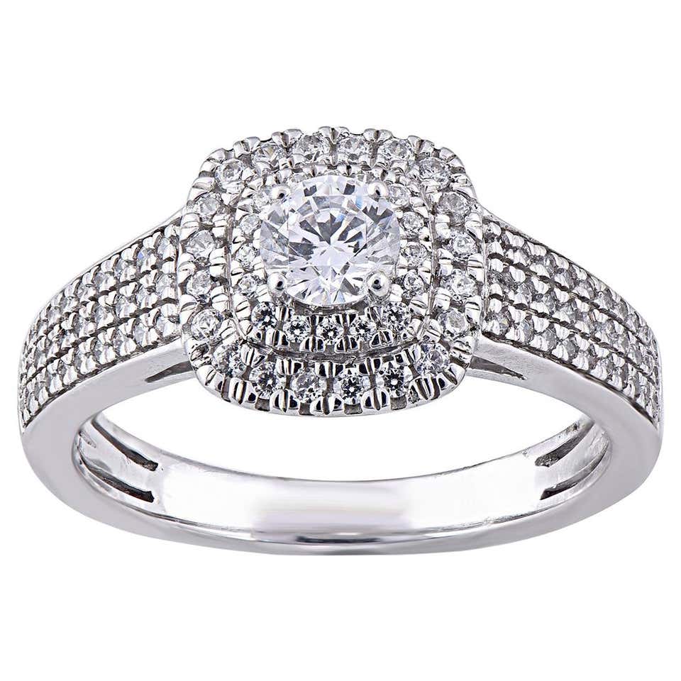 Jabel 0.75 CTW Diamond 14 Karat Tri-Colored Gold Retro Engagement Ring ...