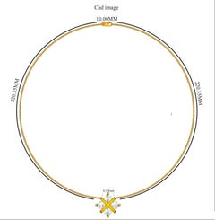 TJD 0.75 Carat Diamond 14K Yellow Gold 4 Stone Square Pendant with 18 inch chain