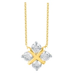 TJD 0.75 Carat Diamond 14K Yellow Gold 4 Stone Square Pendant with 18 inch chain TJD 0.75 Carat Diamond 14K Yellow Gold 4 Stone Square Pendant with 18 inch chain